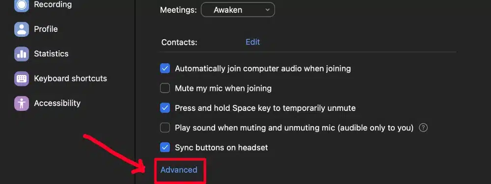 5A step zoom audio settings for music