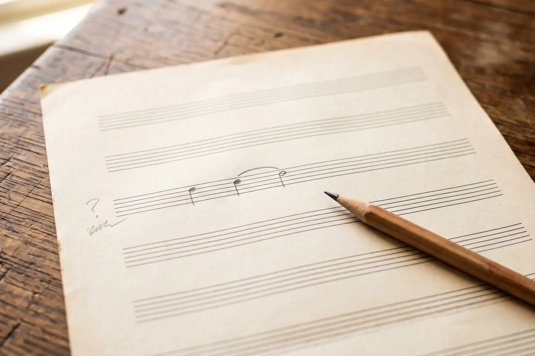 A pianist's hand in a relaxed open position rests on piano keys by candlelight, exploring a passage with curious, investigative touch