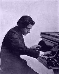 Portrait of Leo Ornstein, Ukrainian-born pianist and composer (1895–2002)