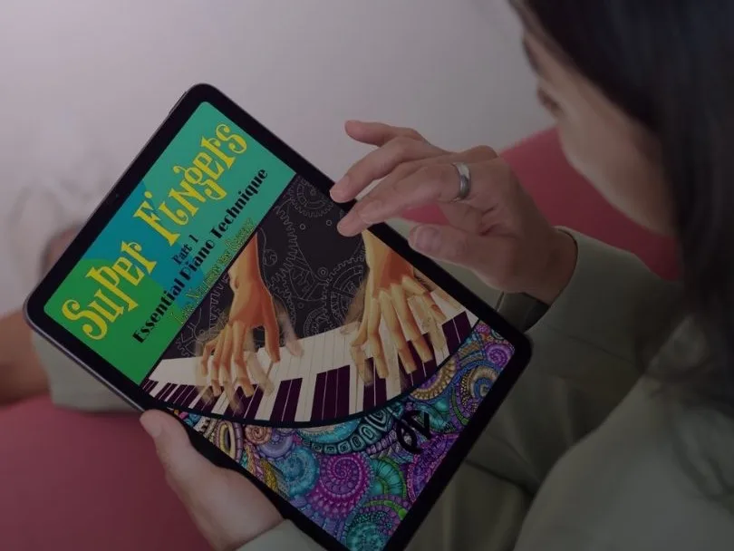 Super Fingers ebook displayed on a tablet — instant PDF download