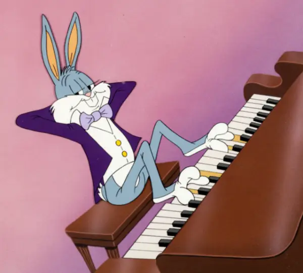 How to choose a good piano fingering - Bugs Bunny playing with feet