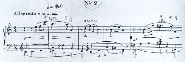 Scriabin prelude opus 11 no. 2 start fingering