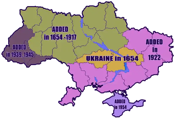 Ukraine historical map of how it expanded over the centuries